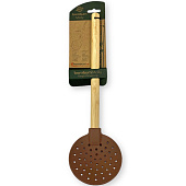 Шумовка силиконовая с ручкой из бамбука Molly B3679 Шумовка силиконовая с ручкой из бамбука Molly B3679
