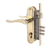 Замок врезной с ручкой 102/3 GP латунь/золото 4кл. АЛЛЮР Замок врезной с ручкой 102/3 GP латунь/золото 4кл. АЛЛЮР