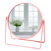  Зеркало настольное «COLOURS», d зеркальной поверхности 16 см, цвет розовый 