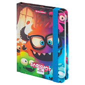  Блокнот А6 BRAUBERG, 96л, с резинкой, в клетку, кросс-серия, Монстрики, 117001 