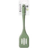 Лопатка силиконовая с прорезями Agness 29.5х6.8х2.3 зеленый 671-512 Лопатка силиконовая с прорезями Agness 29.5х6.8х2.3 зеленый 671-512