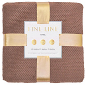  Плед Fine Line Кубик, 220х200 см, велсофт, мусс мокко, 17-1230 