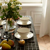  Скатерть (рогожка)  145х220 Доляна Клетка чёрная 5985630 