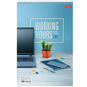  Блокнот А4 96л спираль блок клетка карт. обл. уф-лак жёст. подложка  Листья (4/20) /96Б4В1сп_23666Хат/ 