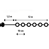Электрогирлянда Нить 12м (Белый) от сети IP20 ILD120C-GW