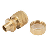 Соединитель латунный быстросъемный д/шланга 1/2", аквастоп/ PALISAD 66240 Соединитель латунный быстросъемный д/шланга 1/2", аквастоп/ PALISAD 66240