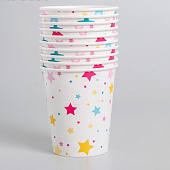 Набор бумажных стаканчиков "Звёзды", 250 мл набор 10шт 4947408 Набор бумажных стаканчиков "Звёзды", 250 мл набор 10шт 4947408