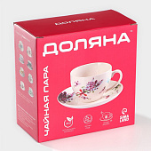 Чайная пара фарфоровая Доляна «Марокко», 2 предмета, белый и чёрный 7818130 Чайная пара фарфоровая Доляна «Марокко», 2 предмета, белый и чёрный 7818130