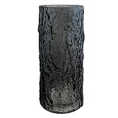  Ваза для цветов с текстурой имитации камня 10х25см, темное стекло 