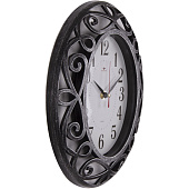  Часы настенные Классика Рубин, овал 31х26 см, корпус  черный с серебром, 3126-010 (10) 