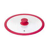 Крышка стеклянная с ободом Home Queen RED HOT, красная, D 26см 77156 Крышка стеклянная с ободом Home Queen RED HOT, красная, D 26см 77156