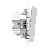 Выключатель встраиваемый 1 клавиша, цвет алюминий, с подсветкой, EKF Эпика Выключатель встраиваемый 1 клавиша, цвет алюминий, с подсветкой, EKF Эпика