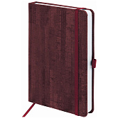 Ежедневник А5 недатированный Brauberg Wood, под кожу, резинка, 136 л, бордовый, 111675 
