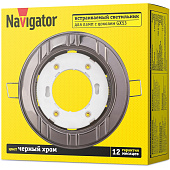 Светильник точечный встраиваемый GX53 NGX-R7 круг чернен хром 93048 (d115х40/монтажн d90) /Navigator