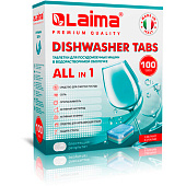 Таблетки для посудомоечных машин LAIMA DELUXE All in 1, растворим. оболочка, 100шт. 607609