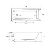 Ванна акриловая Lorena 170x70х43,5 без каркаса Cersanit Ванна акриловая Lorena 170x70х43,5 без каркаса Cersanit