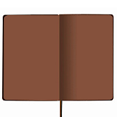  Блокнот А5 140х200мм Brauberg NEBRASKA, 80 л, под кожу, линия, коричневый, 113412 