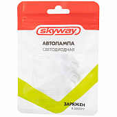 Автолампа диодная T10 (W5W) 12V 3 SMD 1-конт Белая SKYWAY комп.2 шт Автолампа диодная T10 (W5W) 12V 3 SMD 1-конт Белая SKYWAY комп.2 шт