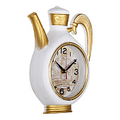 2622-002 (10) Часы настенные чайник 26,5х24см, корпус корпус белый с золотом "Классика" "Рубин" 