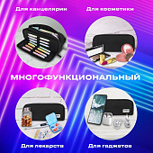 Пенал-органайзер Brauberg, 2 откидные планки, полиэстер, 23x9х7см, Total black, 272317 Пенал-органайзер Brauberg, 2 откидные планки, полиэстер, 23x9х7см, Total black, 272317