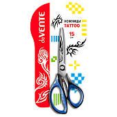  Ножницы 150 мм deVENTE Tattoo, прорезиненные кольца с лепестками, 4091800 