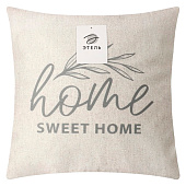  Наволочка декоративная Этель"Home sweet home" 40х40 см, полиэстер, велюр 