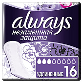 Ежедневные гигиенические прокладки ALWAYS ароматизированные НезаметнаяЗащита Удлиненные Single 16шт Ежедневные гигиенические прокладки ALWAYS ароматизированные НезаметнаяЗащита Удлиненные Single 16шт
