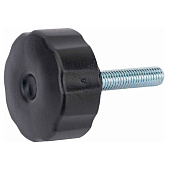 Ручка-барашек с резьбовым штифтом D42 М8x35, пластик, чёрный, 1шт