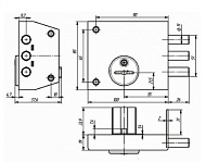 Замок накладной ЗН 4-1 медный (Зенит) /10 Замок накладной ЗН 4-1 медный (Зенит) /10