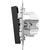 Выключатель встраиваемый 1 клавиша, цвет черный, EKF Эпика Выключатель встраиваемый 1 клавиша, цвет черный, EKF Эпика