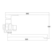 Смеситель для ванны с длинным изливом из высокопрочного пластика белый PL6-006E РМС Смеситель для ванны с длинным изливом из высокопрочного пластика белый PL6-006E РМС
