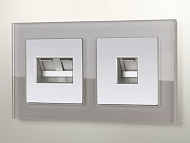  Розетка RJ-11+RJ-45 серебряный Werkel /W1182106 