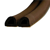 Уплотнитель D-профиль 9 мм корич двойной Уплотнитель D-профиль 9 мм корич двойной