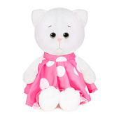  Мягкая игрушка Колбаскин&Мышель, Мышель в розовом платье в горошек, 20 см 