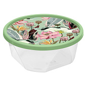 Контейнер круглый 1,4л с декором зеленый 222133118/08 Контейнер круглый 1,4л с декором зеленый 222133118/08