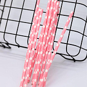  Трубочки одноразовые для напитков 12 шт. "Cute peas", pink (200 мм) 