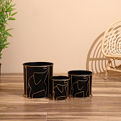 Набор кашпо 3шт на подставке "Зу" 9916676 Набор кашпо 3шт на подставке "Зу" 9916676