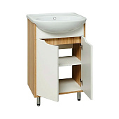  Тумба Эко 60 напольная лиственница с раковиной Уют 60 ZM 