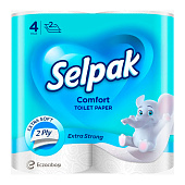 Туалетная бумага Selpak Комфорт 2-сл 4шт АВС Туалетная бумага Selpak Комфорт 2-сл 4шт АВС