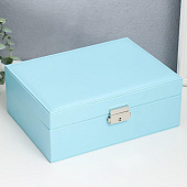 Шкатулка для украшений Голубая матовая, 9х23х17 см, 7043289 Шкатулка для украшений Голубая матовая, 9х23х17 см, 7043289