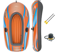Лодка надувная Bestway Kondor 2000, 185x97см, с веслами и ножным насосом  арт.61142