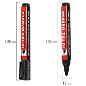 Набор маркеров перманентных 4цв BRAUBERG ULTRA MARKER, круглый наконечник 3,5мм, 152208