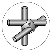 Держатель краб для 3-х труб хром "Element" Держатель краб для 3-х труб хром "Element"