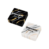 Ластики BRAUBERG "MARBLE", НАБОР 6 штук, 34х34х11 мм, квадратные, блистер, 272735