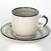  Набор чайный (чашка 260мл + блюдце 150мм)  Аэрограф Графитовый Бриз 139-27121 