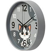 Часы настенные круг d=19,5см, корпус серый " Котик" Часы настенные круг d=19,5см, корпус серый " Котик"