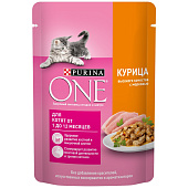 Влажный корм для котят ONE курица с морковью 75г