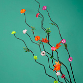  Интерьерный декор из бамбука, цветы пластик 200 см салатовый   7779953 