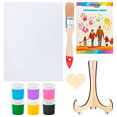 Набор отпечатки рук Brauberg HOBBY (холст 20х30 см, акрил 6 цветов, кисть+сертификат и подставка), 192529 Набор отпечатки рук Brauberg HOBBY (холст 20х30 см, акрил 6 цветов, кисть+сертификат и подставка), 192529