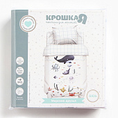 Комплект постельного белья Крошка Я Морские друзья, детский, бязь, наволочка 40х60 см, 6622383 Комплект постельного белья Крошка Я Морские друзья, детский, бязь, наволочка 40х60 см, 6622383